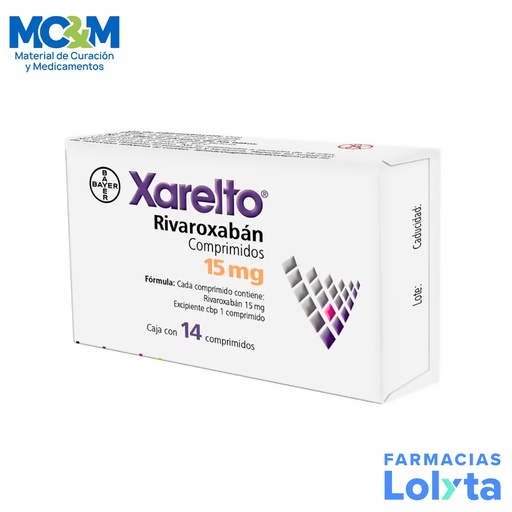 [974] XARELTO 15 MG C/14 COMPRIMIDO RIVAROXABAN LAB BAYER