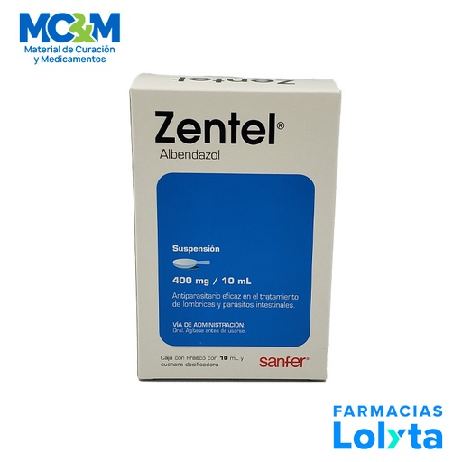 [403] ZENTEL SUSP 400 MG/10 ML ALBENDAZOL C/10 ML LAB SANFER