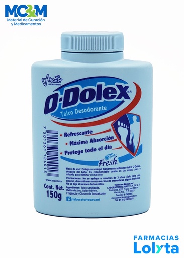 [1202] O-DOLEX TALCO DESODORANTE P/PIES FRESH AZUL C/150 G LAB AVANT