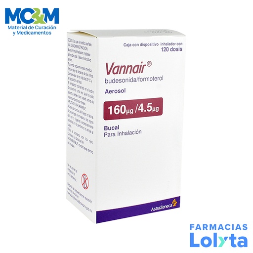 [1221] VANNAIR AEROSOL BUCAL P/INHALACION 160/4.5 MCG C/120 DOSIS BUDESONIDA FORMOTEROL LAB ASTRAZENECA