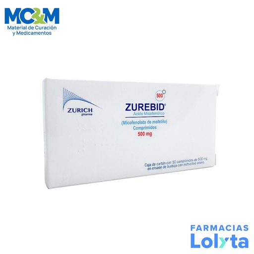 [1329] ACIDO MICOFENOLICO 500 MG C/50 COMPRIMIDOS ZUREBID LAB ZURICH PHARMA