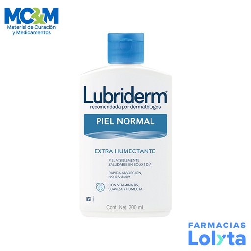 [1371] CREMA LUBRIDERM HUMECTACION DIARIA 200 ML PIEL NORMAL A SECA JOHNSON & JOHNSON