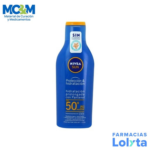 [1374] PROTECTOR SOLAR NIVEA SUN 50 FPS C/125 ML RESISTENTE AL AGUA BEIERSDORF