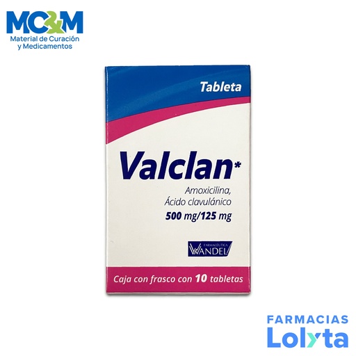[1435] AMOXICILINA ACIDO CLAVULANICO 500/125MG C/10 TAB VALCLAN LAB WANDEL