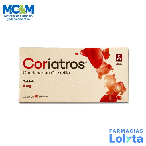 [1453] CORIATROS 8 MG C/28 TAB CANDESARTAN CILEXETILO LAB SIEGFRIED RHEIN