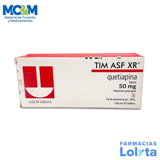 [1455] TIM ASF XR 50MG C/30 TAB LP QUETIAPINA LAB ASOFARMA