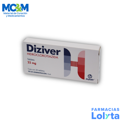 [1692] HIDROCLOROTIAZIDA 25MG C/20 TAB DIZIVER LAB MAVER