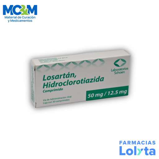 [1786] LOSARTAN HIDROCLOROTIAZIDA 50/12.5 MG C/30 COMPRIMIDOS LAB SCHOEN