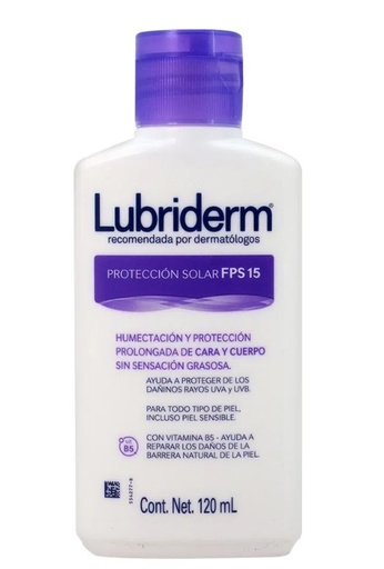 [1808] CREMA LUBRIDERM PROTECCION SOLAR FPS15 HUMECTACION Y PROTECCION PROLONGADA 120 ML JOHNSON & JOHNSON
