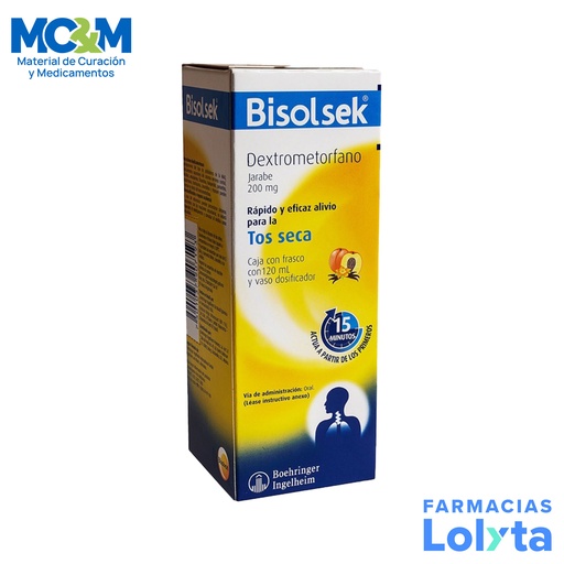 [1806] BISOLSEK BISOLVON JARABE 200MG/100ML FCO C/120ML DEXTROMETORFANO LAB SANFER