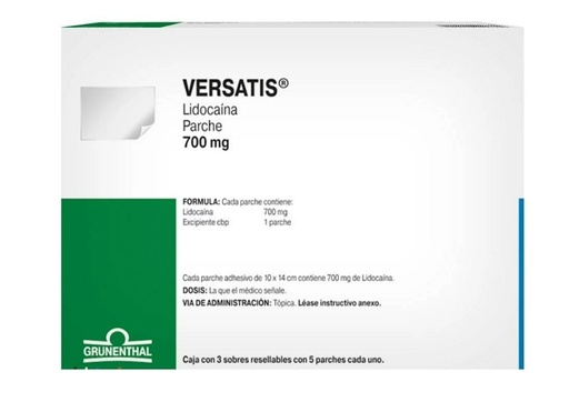 [2711] VERSATIS 700 MG C/15 PARCHES LIDOCAINA LAB GRUNENTHAL