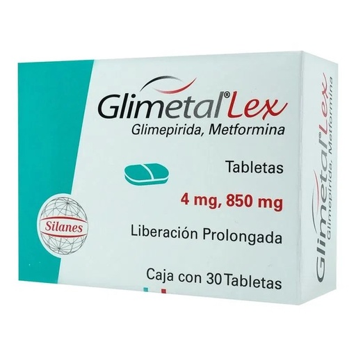 [2808] GLIMETAL LEX 4/850 MG C/30 TAB LP GLIMEPIRIDA METFORMINA LAB SILANES