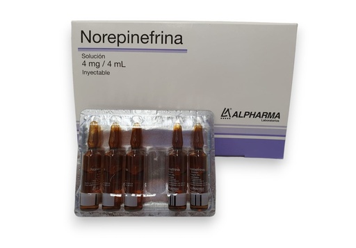 [2834] NOREPINEFRINA SOL INY 4 MG/4 ML PIEZA LAB ALPHARMA