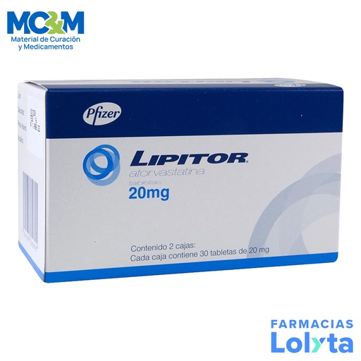 [2847] LIPITOR 20 MG C/2 CAJAS C/30 TAB C/U ATORVASTATINA LAB PFIZER