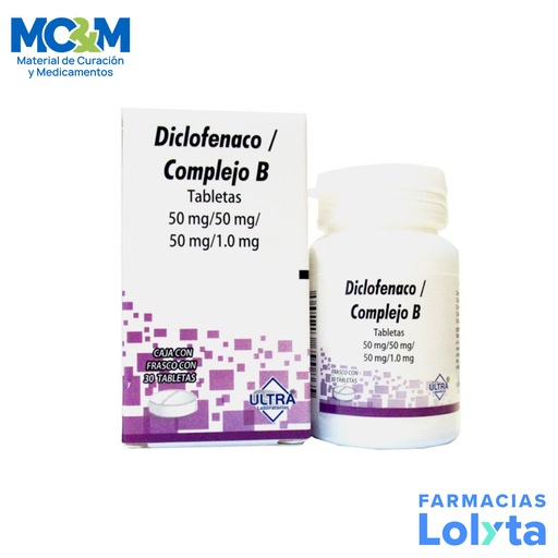 [2132] DICLOFENACO COMPLEJO B 50/50/50/1.0 MG C/30 TAB LAB ULTRA