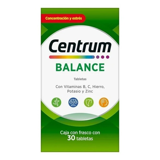 [2049] CENTRUM BALANCE C/30 TAB VITAMINA B Y C  HIERRO POTASIO ZINC LAB GSK