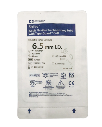 [2967] CANULA PARA TRAQUEOSTOMIA 6.5 X 9.4 X 20.6 MM REF 4CN65R SHILEY COVIDIEN