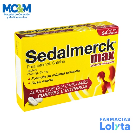 [2441] SEDALMERCK MAX 650/65 MG C/24 TAB PARACETAMOL CAFEINA LAB MERCK