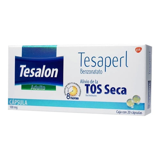 [2520] TESALON ADULTO 100 MG C/20 CAP BENZONATATO LAB GSK