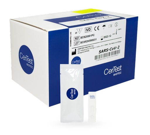 [3217] PRUEBA DE ANTIGENOS COVID-19 (SARS-COV-2) NASAL O NASOFARINGE C/20 TEST REF SC820001PC LAB CERTEST