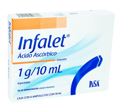 [28] ACIDO ASCORBICO SOL INY 1 G/10 ML C/6 AMP INFALET LAB PISA