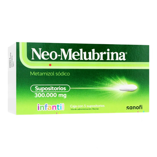 [3358] NEOMELUBRINA INFANTIL 300 MG C/5 SUPOSITORIOS METAMIZOL LAB SANOFI AVENTIS