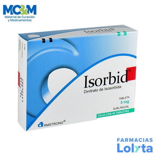 [2648] ISORBID 5 MG C/40 TAB SUBLINGUAL DINITRATO DE ISOSORBIDA LAB ARMSTRONG