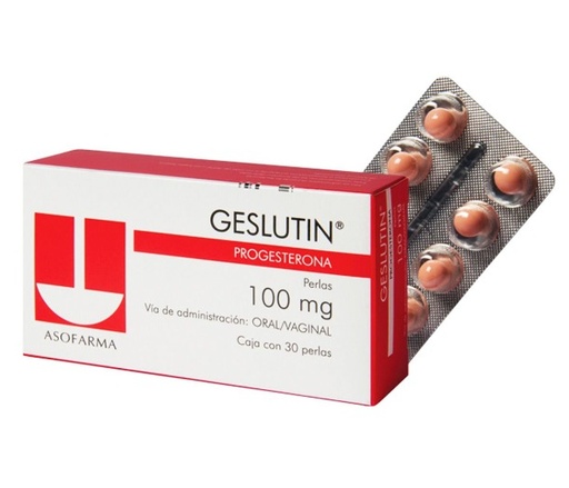 [3574] GESLUTIN 100 MG C/30 CAP ORAL/VAGINAL PROGESTERONA LAB ASOFARMA