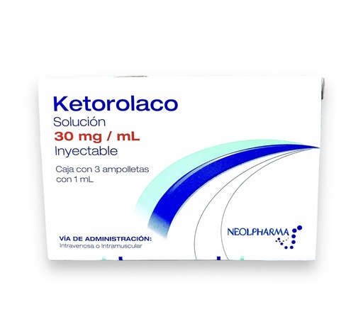 [3605] KETOROLACO SOL INY 30 MG/ML C/3 AMP LAB NEOLPHARMA (PLASTICO)