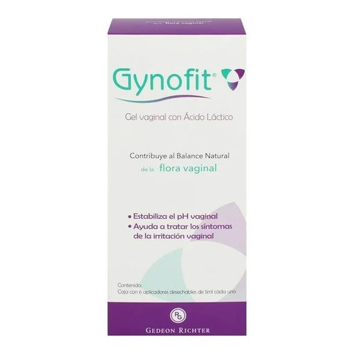 [3629] GYNOFIT GEL VAGINAL C/6 APLICADORES 5 ML CON ACIDO LACTICO LAB GEDEON RICHTER