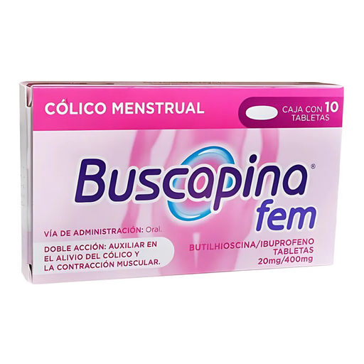 [3951] BUSCAPINA FEM 20/400 MG C/10 TAB HIOSCINA IBUPROFENO LAB SANOFI AVENTIS