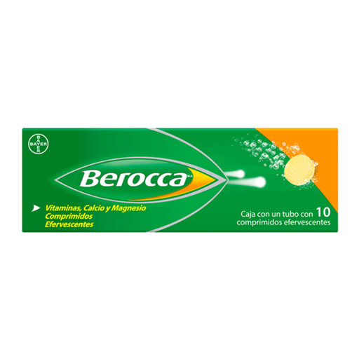 [1911] BEROCCA C/10 COMPRIMIDOS EFERVESCENTES VITAMINAS CALCIO MAGNESIO LAB BAYER