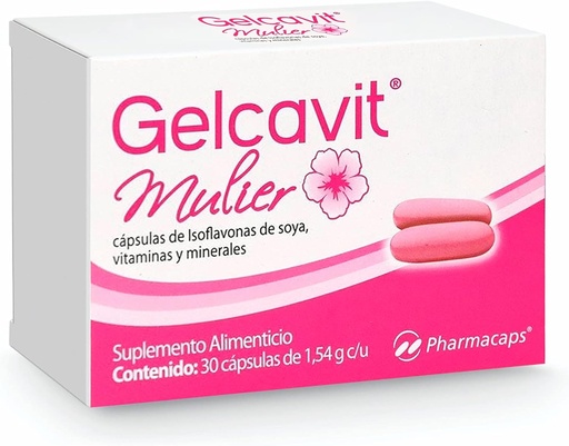 [3749] GELCAVIT MULIER 1.54 G C/30 CAP SUPLEMENTO ALIMENTICIO ISOFLAVONAS DE SOYA VITAMINAS Y MINERALES LAB PHARMACAPS