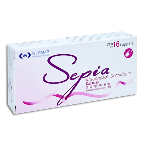 [2649] ITRACONAZOL SECNIDAZOL C/16 CAP 33.33/166.66 MG SEPIA LAB WERMAR