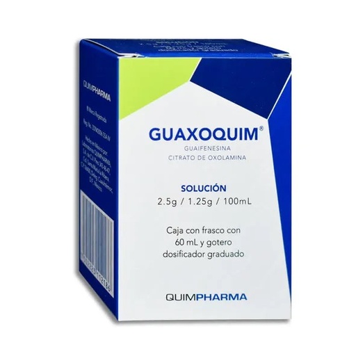 [3356] GUAIFENESINA OXOLAMINA SOL ORAL 2.5/1.25 G/100 ML FCO C/60 ML GUAXOQUIM LAB QUIMFARMA