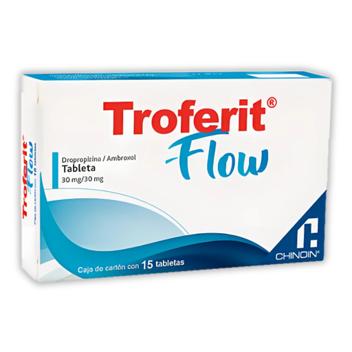 [4132] TROFERIT FLOW 30/30 MG C/15 TAB DROPROPIZINA AMBROXOL LAB CHINOIN