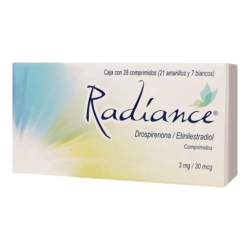 [2406] RADIANCE 3 MG/30 MCG C/28 COMPRIMIDOS (21 AMARILLOS 7 BLANCOS) DROSPIRENONA ETINILESTRADIOL LAB LIOMONT