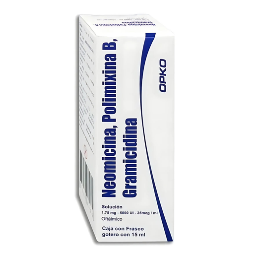 [4250] NEOMICINA POLIMIXINA B GRAMICIDINA SOL OFTALMICA 1.75 MG/5000 UI/25 MCG/ML FCO C/15 ML LAB EXAKTA
