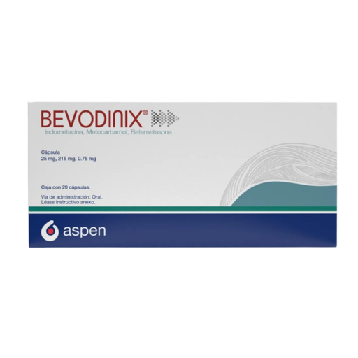 [4314] BEVONIDIX 25/215/0.75 MG C/20 CAP INDOMETACINA METOCARBAMOL BETAMETASONA LAB ASPEN