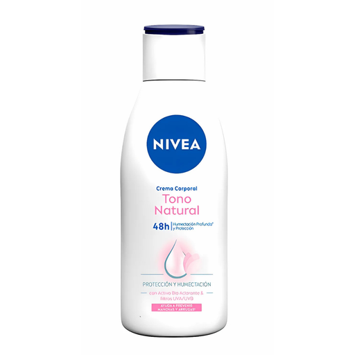 [4329] CREMA CORPORAL NIVEA 220 ML TONO NATURAL CON ACTIVOS BIO ACLARANTE FILTROS UVA/UVB BEIERSDORF