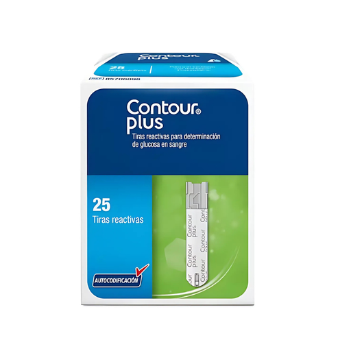 [4433] TIRAS REACTIVAS PARA DETERMINACION DE GLUCOSA CONTOUR PLUS C/25 PZAS LAB ASCENCIA