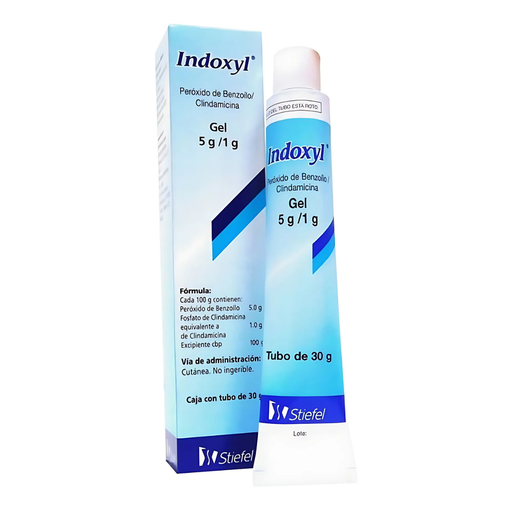 [4475] CLINDAMICINA PEROXIDO DE BENZOILO GEL 1/5 G/100 G TUBO C/30 G INDOXYL LAB STIEFEL