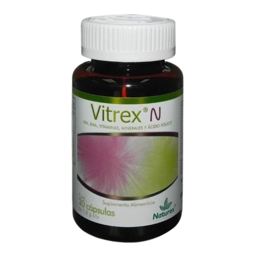 [4599] VITREX N 1.8 G C/30 CAP EPA DHA VITAMINAS MINERALES ACIDO FOLICO SUPLEMENTO ALIMENTICIO LAB NATUREX