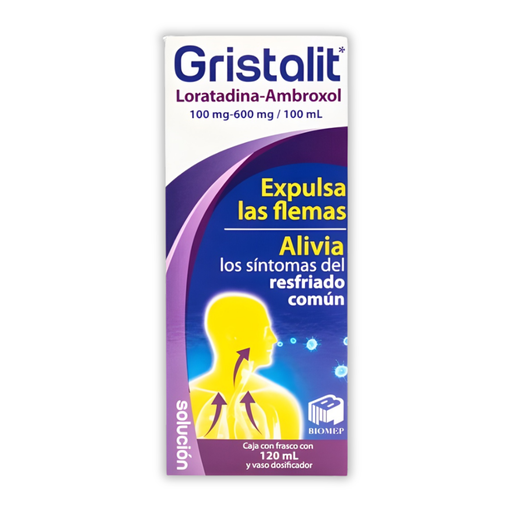 [4700] LORATADINA AMBROXOL SOL ORAL 100/600 MG/100 ML FCO C/120 ML GRISTALIT LAB BIOMEP