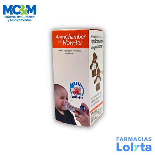 [3005] AEROCHAMBER PLUS FLOW-VU LACTANTE (0-18 MESES) CAMARA ESPACIADORA ANTIESTATICA CON VALVULAS PARA INHALADOR TRUDELL MEDICAL