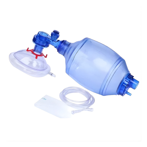 [4808] RESUCITADOR DESECHABLE ADULTO CON MASCARILLA TUBO DE OXIGENO CONECTOR REF 143524 LAB EXIN MEDICAL (AMBU)