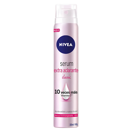 [4855] ANTITRANSPIRANTE AEROSOL NIVEA 100 ML SERUM TONO NATURAL CLASSIC CON VITAMINA C BEIERSDORF